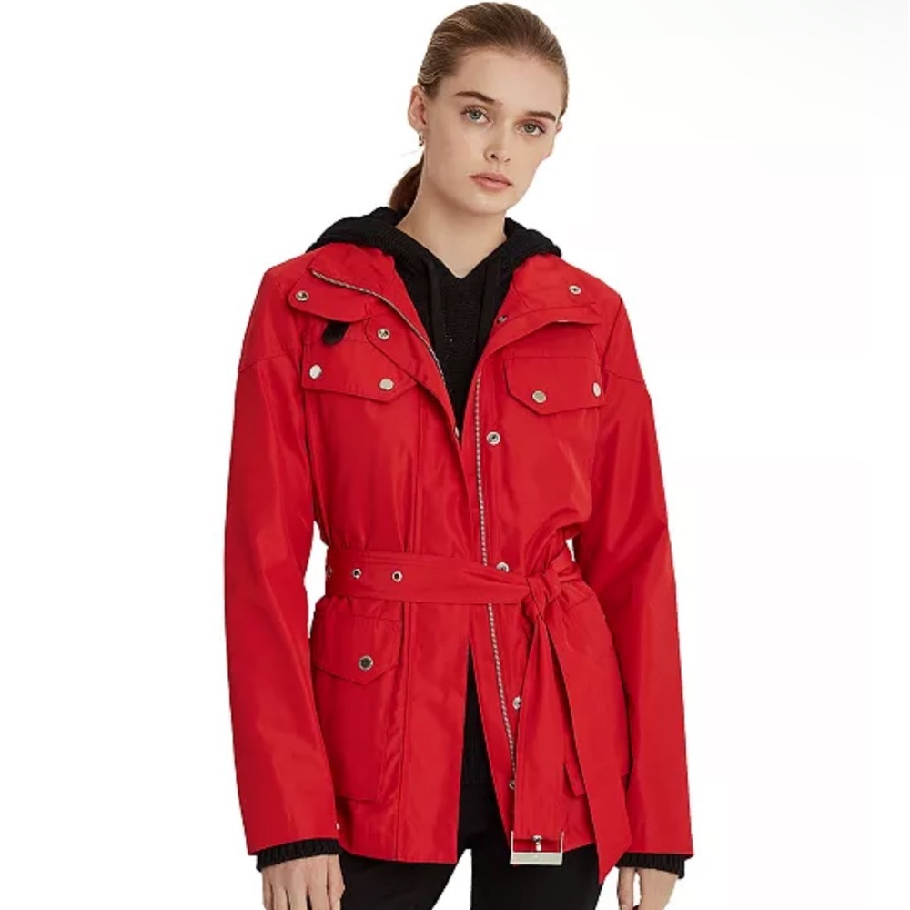 NWOT LAUREN RALPH LAUREN RED  OXFORD FIELD JACKET SIZE M
